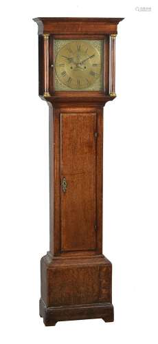 A George III oak eight-day longcase clock, the dial signed for Thomas Brown, Chester, late 18th cent