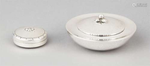 Two silver boxes by Georg Jensen, model nos. 79 and 145Two small trinket boxes with slip lids and