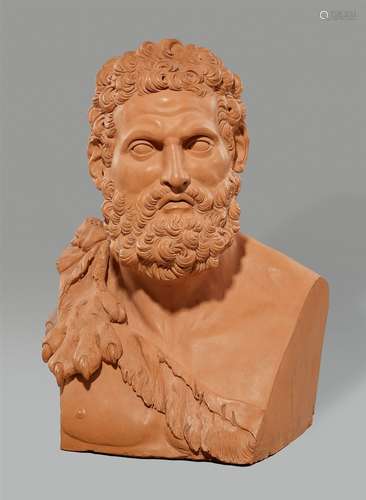 A monumental terracotta bust of HeraclesAn impressive, over life-sized bust designed to be viewed in