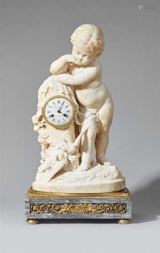 A French Louis XVI style ormolu pendulum clockThe older white enamel dial with black Roman and