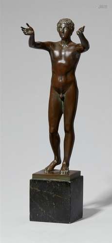 A bronze reproduction of the so-called “Praying Boy”Cast bronze sculpture with fine chocolate