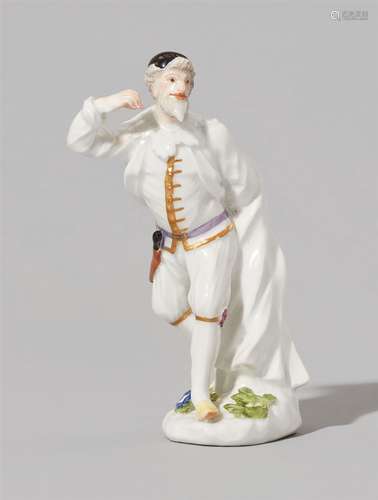 A Meissen porcelain figure of PantaloneFrom the series of commedia dell'arte figures made for Duke