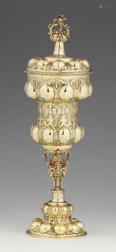 A Nuremberg Renaissance silver gobletSilver-gilt goblet with a gadrooned base supporting a waisted