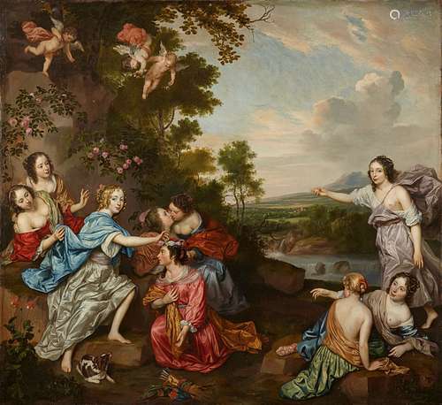 Jan MijtensThe Crowning of MirtilloOil on canvas (relined). 155 x 170 cm.ProvenanceThe Dingley