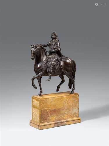 A bronze equestrian statue of Louis XIV after Martin Desjardins (van den Bogaert)Bronze sculpture