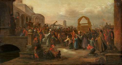 Jacob Willemsz de WetDavid's Entry into Jerusalem with the Ark of the CovenantOil on panel.. 46 x 84