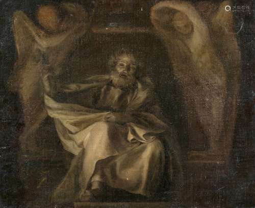 Anton Raphael MengsSaint Peter Holding The Keys, Framed by Two angels. Grisaille Bozzetto for