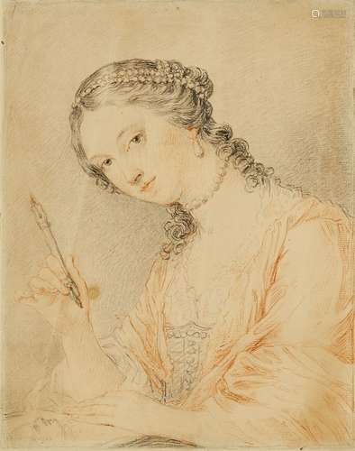 Francesco BartolozziPortrait of an Artist - Angelika KauffmannRed chalk and charcoal on paper (