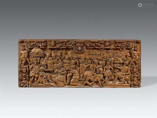 A Netherlandish carved wooden relief with scenes from the Old Testament, around 1600Formed from