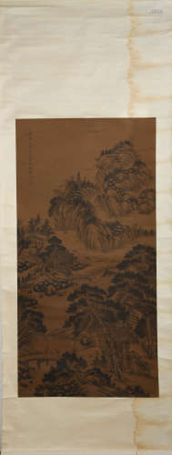 A Chinese landscape painting, Wen Zhengming Mark