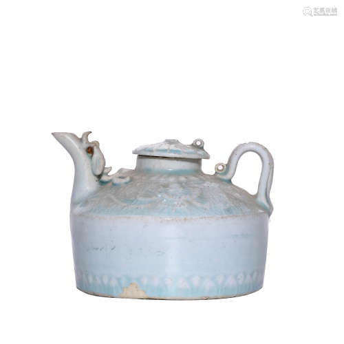 A Chinese Hutian Kiln Light blue Glazed Porcelain Pot