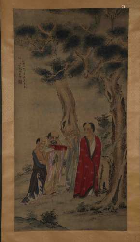 A Chinese Arhat Painting, Ding Guanpeng Mark