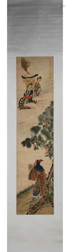 A Chinese Figure Painting,Wu Youru Mark