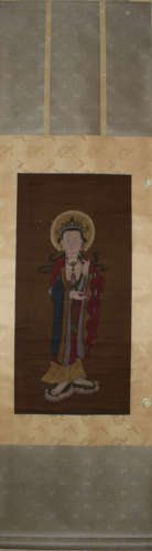 A Chinese Figure Painting of Buddha, Wu Daozi Mark