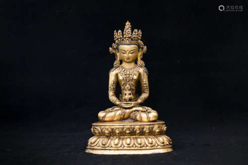 A Chinese Gilding Bronze Buddha Statue