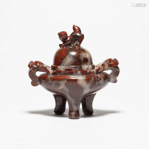 A Chinese Agate Incense Burner