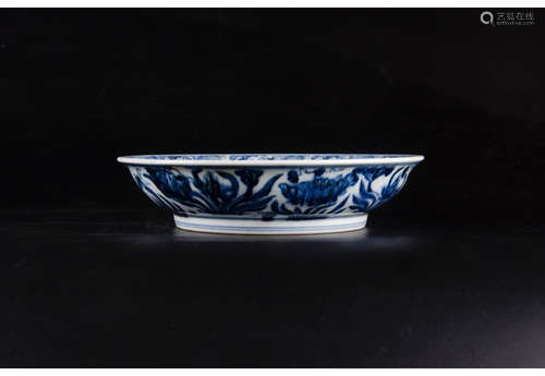 A Chinese Blue and White Porcelain Plate