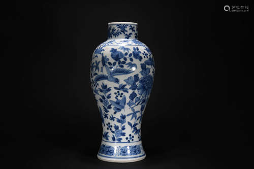 A Chinese blue and white plum blossom Porcelain vase