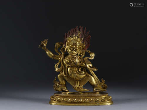 A Chinese Gilding Bronze vajry Abjurer Statue