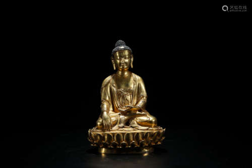 A Chinese Gilding Bronze Statue of Tathagata