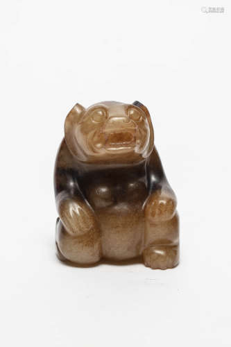 A Chinese Jade Bear Ornament