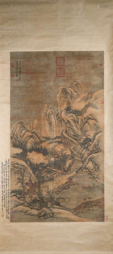 A Chinese snow landscape painting, Cao Zhibai Mark