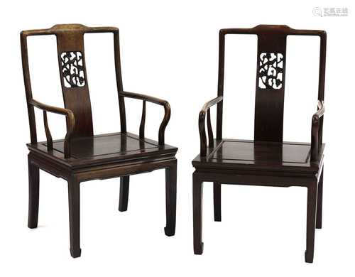 A pair of Chinese armchairs,