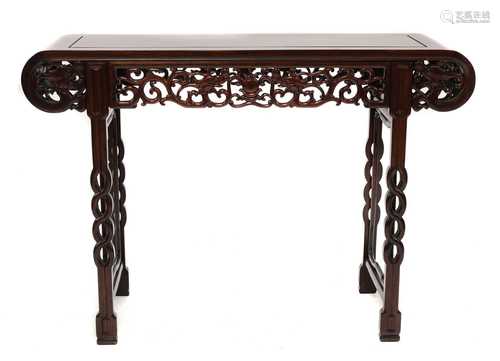 A Chinese rosewood altar table,