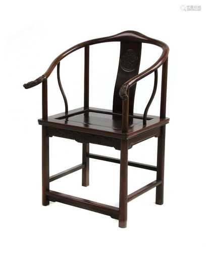 A Chinese hardwood armchair,