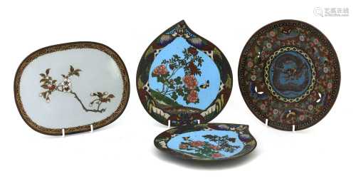 A collection of four Japanese cloisonné dishes,
