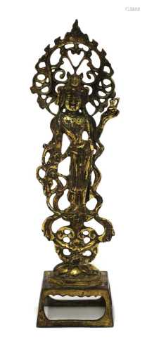 A Chinese gilt bronze bodhisattva,