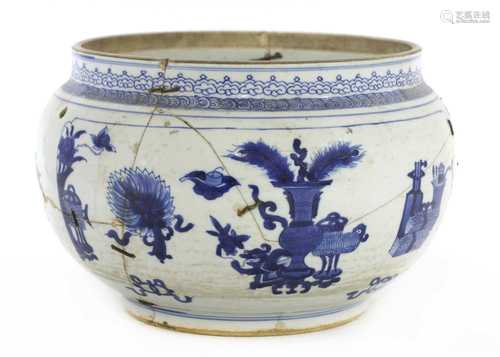 A Chinese blue and white jar,