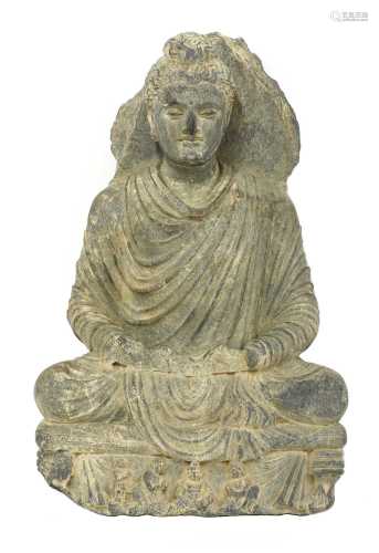 A Gandhara grey schist Buddha,