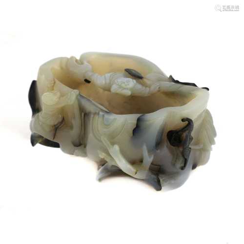 A Chinese agate washer,