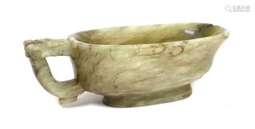 A Chinese jade pouring vessel,