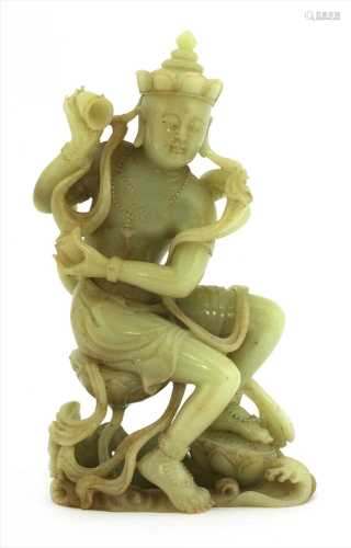 A Chinese jade bodhisattva,