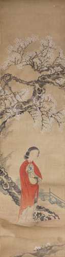 A pair of Chinese gouache paintings,