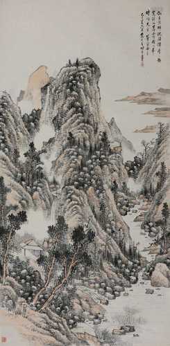 A Chinese gouache hanging scroll,