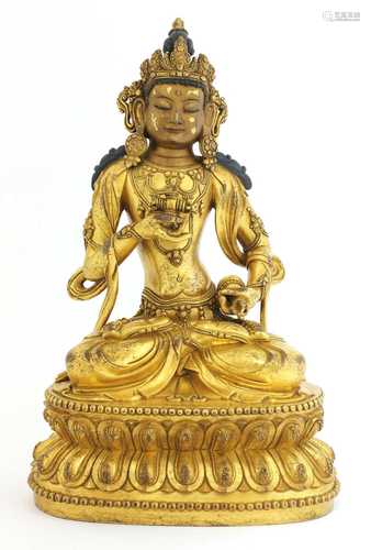 A Chinese gilt bronze bodhisattva,