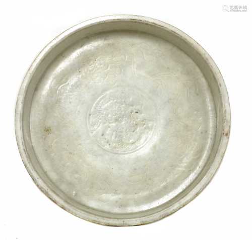 A Chinese blanc de Chine plate,