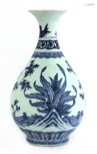 A Chinese blue and white yuhuchun vase,