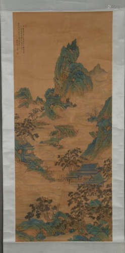 A Chinese Mountain Painting,Wang Hui Mark