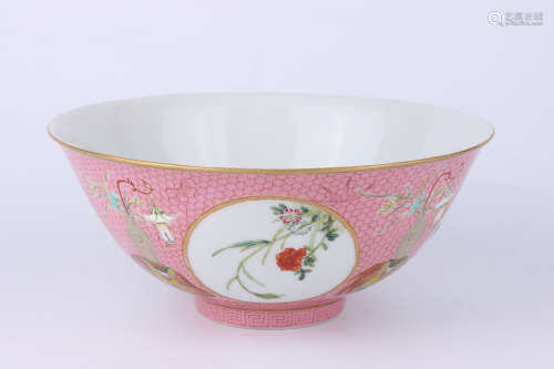 A Chinese famille rose floral porcelain cup