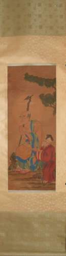 A Chinese Figure Painting of Arhat, Su Hanchen Mark