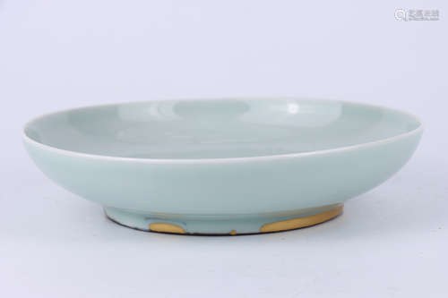 A Chinese celadon glazed porcelain dish