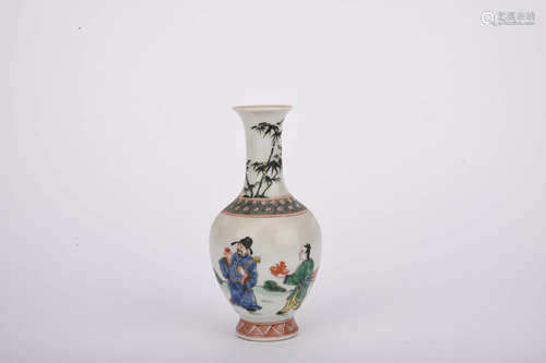 A Chinese colorful Porcelain figure Printed vase