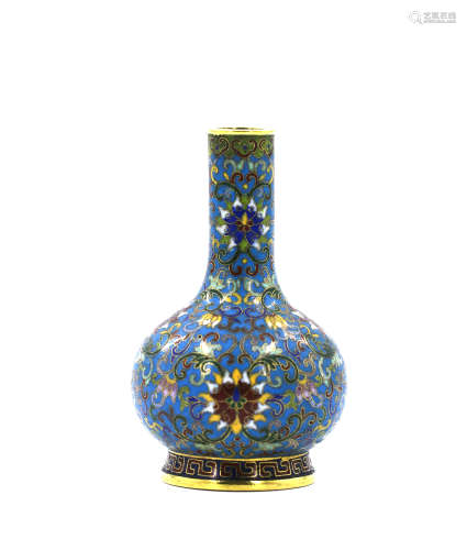 A chinese GILT BRONZE ENAMEL CLOISONNE bottle vase
