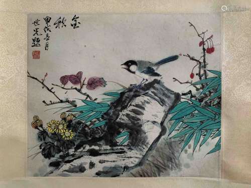 A Chinese Flower&Bird Painting, Tian Shiguang Mark