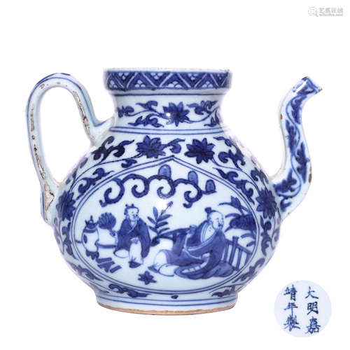 A Chinese Blue and White Porcelain Pot