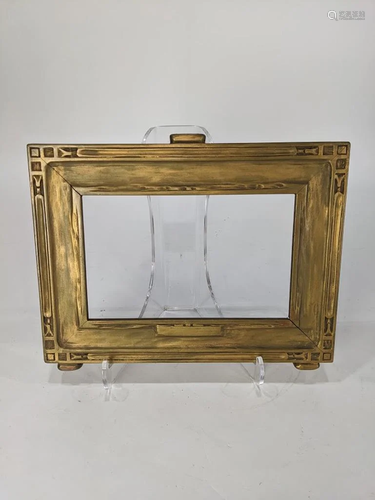 Hand-carved arts and crafts frame, Karl Sc…